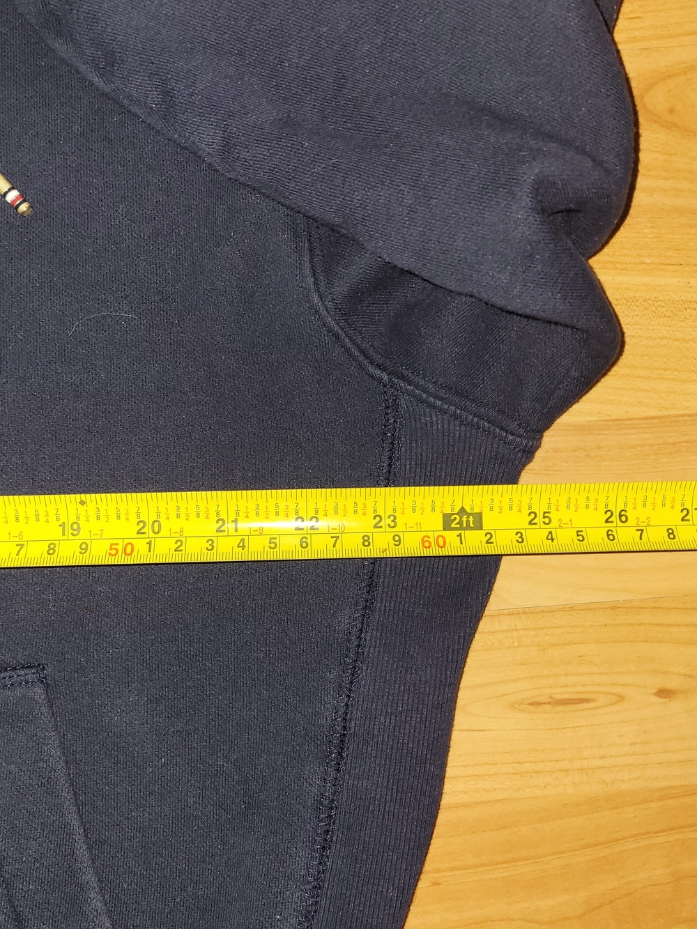 Tommy Hilfiger Men's Pullover Hoodie Circle Crest Logo Navy, Size Large - Picture 3 of 4